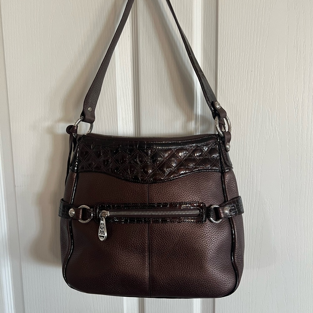 Brighton Brown Leather Croc Shoulder Bag. JUST REDUCED!!!